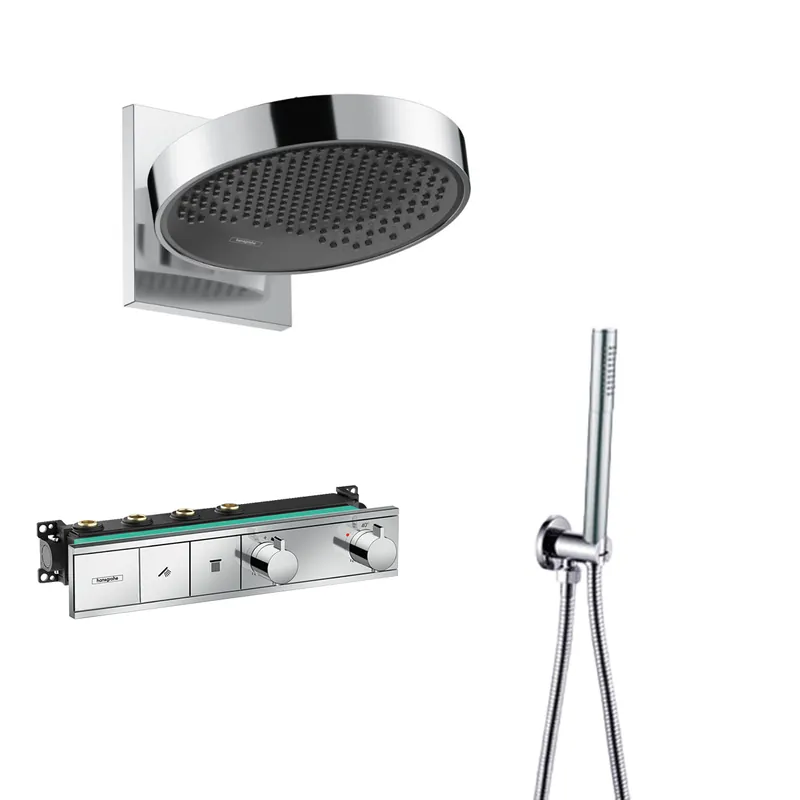 Hansgrohe Rainfinity inbouw regendouche waterbesparend met thermostaatkraan RainSelect en Saniclear handdouche chroom Shop Nu