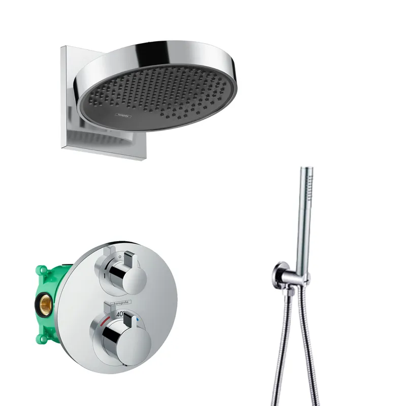 Hansgrohe Rainfinity inbouw regendouche waterbesparend met thermostaatkraan Ecostat S en Saniclear handdouche chroom Fabrieksprijs