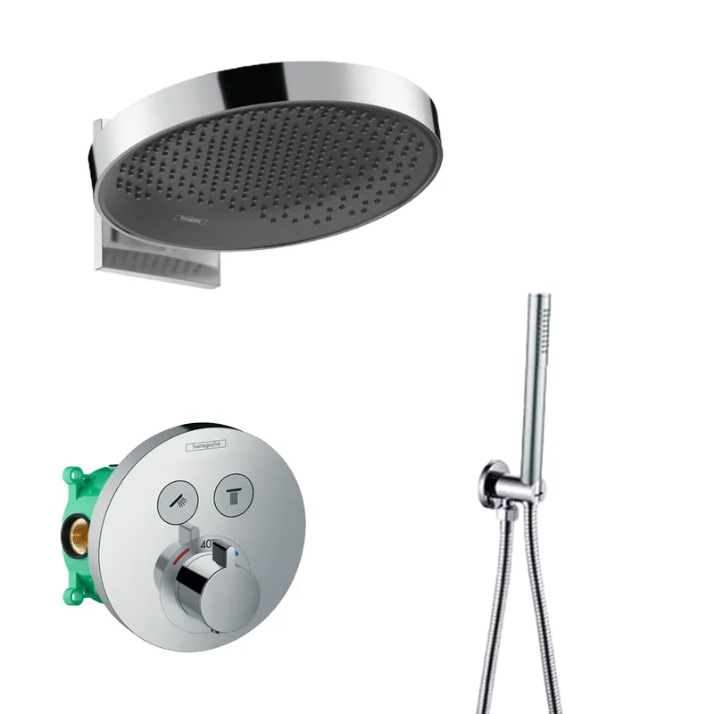 Snelle Levering Hansgrohe Rainfinity inbouw regendouche met thermostaatkraan Shower Select en Saniclear handdouche chroom