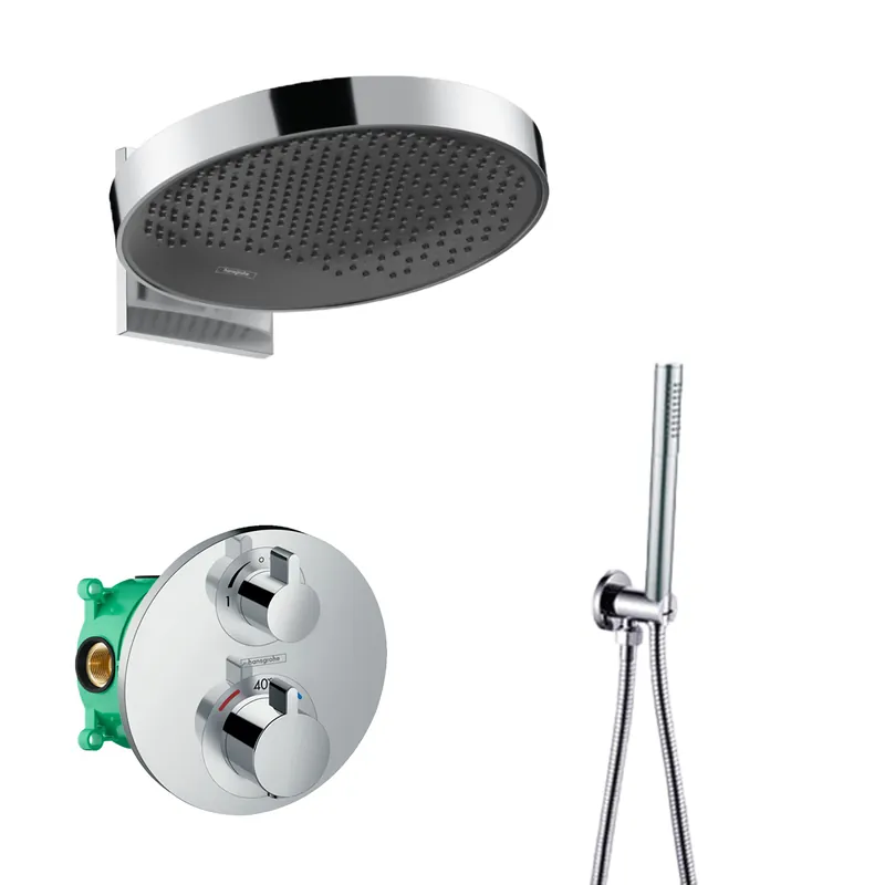 Hansgrohe Rainfinity inbouw regendouche met thermostaatkraan Ecostat S en Saniclear handdouche chroom Fabrieksprijs