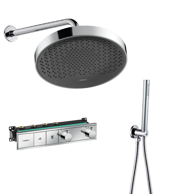 Nieuw Hansgrohe Rainfinity inbouw regendouche met thermostaatkraan RainSelect en Saniclear muurarm chroom