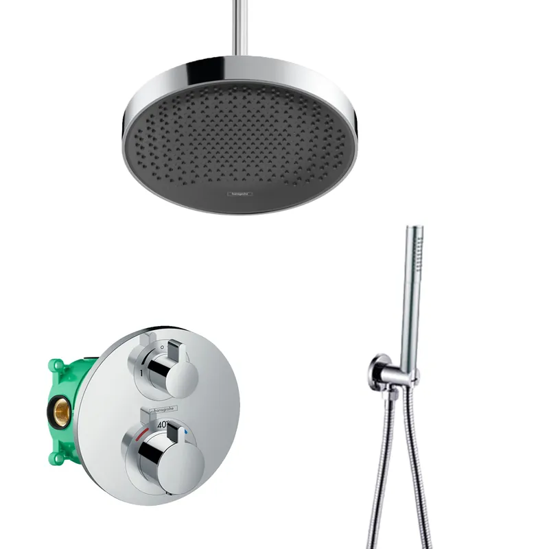 Hansgrohe Rainfinity inbouw regendouche met thermostaatkraan Ecostat S en Saniclear plafondarm chroom Beste Prijs