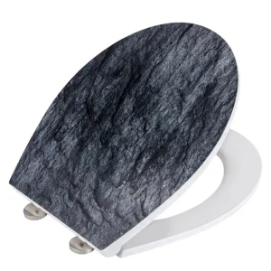 Betaalbaar Wenko Embossed softclose toiletzitting Slate Rock