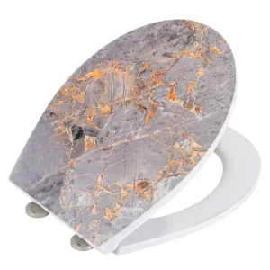 Wenko Embossed softclose toiletzitting Grey Marble Beperkte Voorraad
