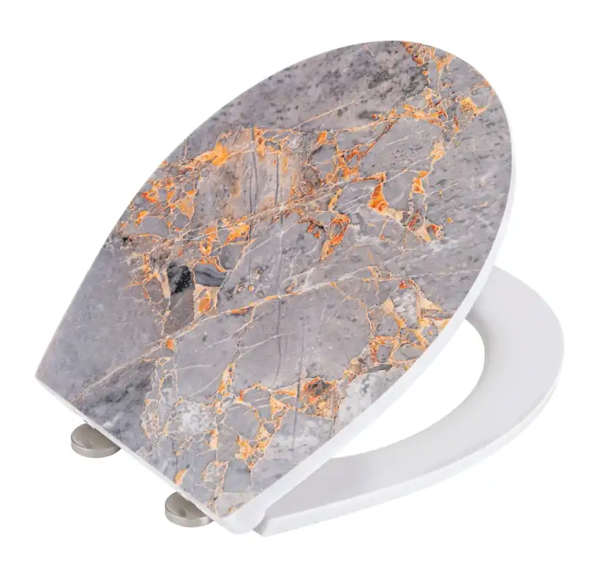 Wenko Embossed softclose toiletzitting Grey Marble Beperkte Voorraad