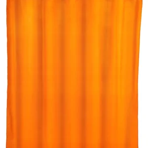 Fabrieksprijs Wenko anti-schimmel douchegordijn 180x200cm polyester uni oranje inclusief ringen