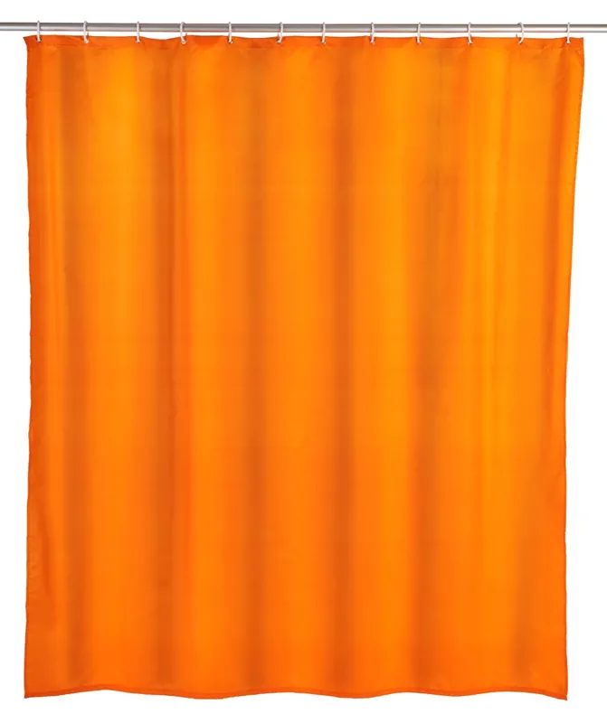 Fabrieksprijs Wenko anti-schimmel douchegordijn 180x200cm polyester uni oranje inclusief ringen