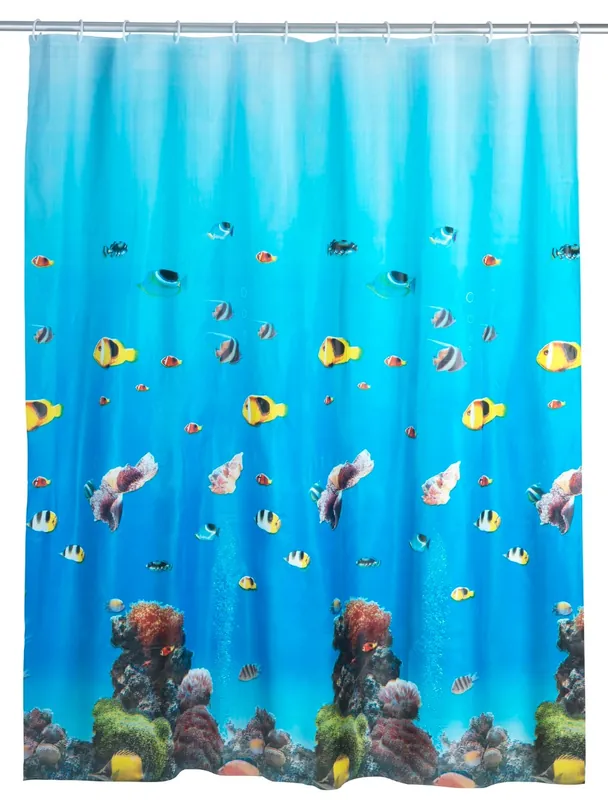 Wenko PEVA douchegordijn 180x200cm oceaan inclusief ringen Nieuw Model