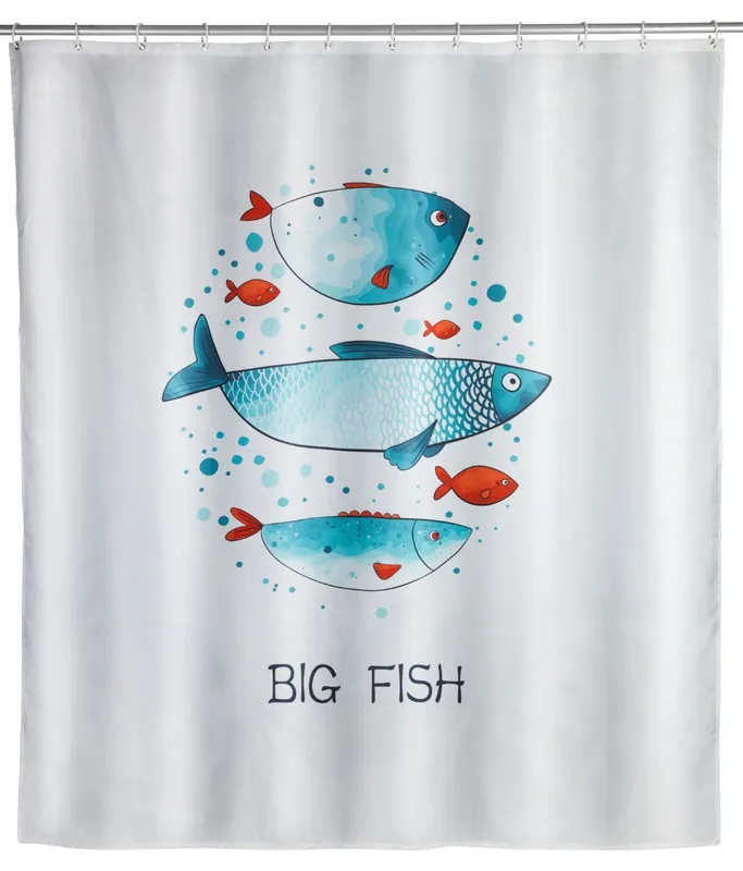 Beperkt Aanbod Wenko douchegordijn 180x200cm Big Fish inclusief ringen