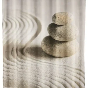 Wenko douchegordijn 180x200cm zand inclusief ringen Authentiek