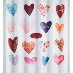 Wenko douchegordijn 180x200cm Love inclusief ringen Premium