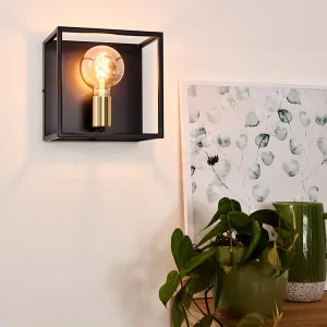 Lucide Ruben wandlamp 22x18cm E27 zwart mat Wereldwijde Verzending