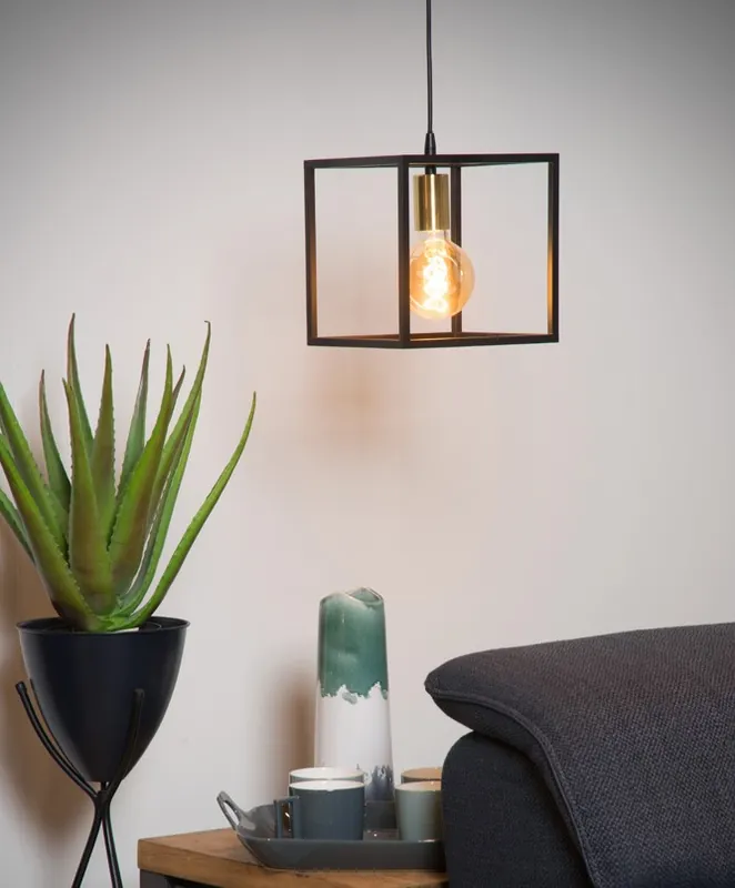 Lucide Ruben hanglamp 22x22cm E27 zwart mat Origineel