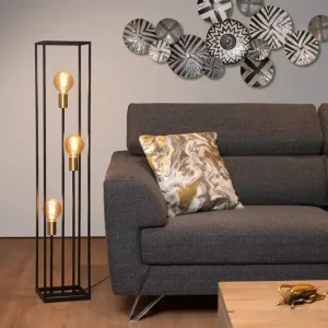 Professioneel Lucide Ruben vloerlamp 22x120cm E27 zwart mat