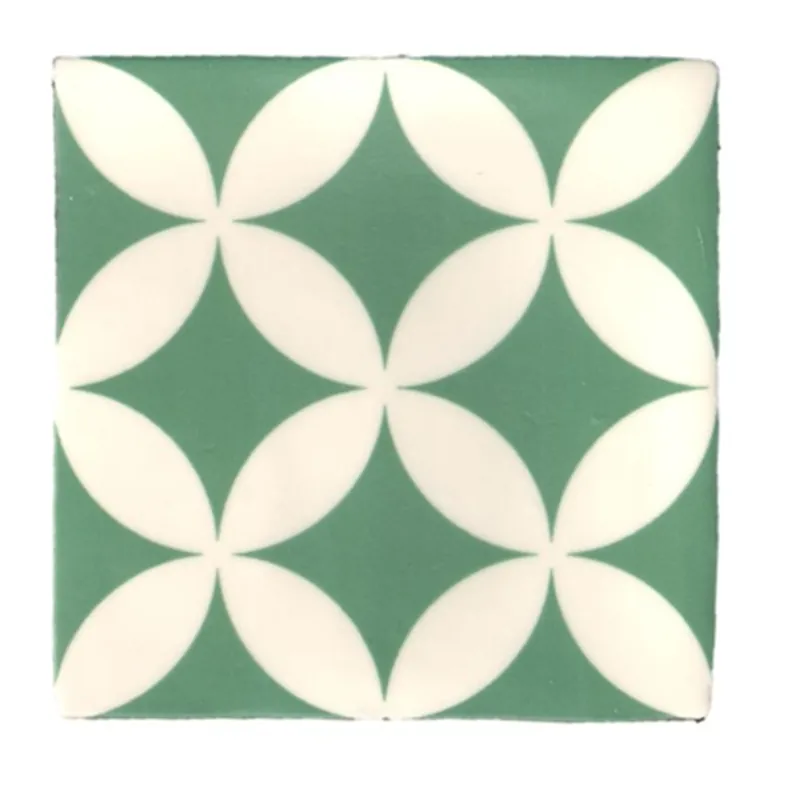 Geld-Terug-Garantie Terre d'Azur Madelaine Decor 25 wandtegel 13x13cm groen - 30 stuks per doos