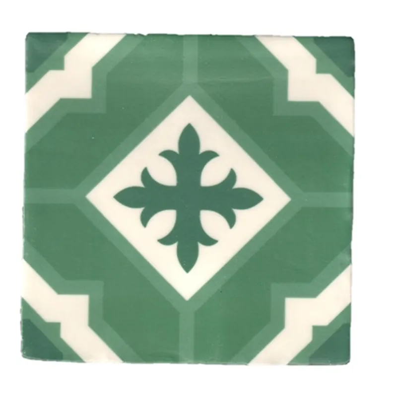 Groothandel Terre d'Azur Madelaine Decor 27 wandtegel 13x13cm groen - 30 stuks per doos
