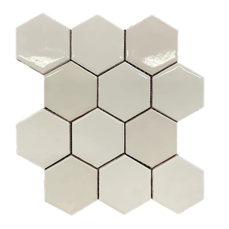 Terre d'Azur Hexagonale Mosaic wandtegel 28x30cm wit Ambachtelijk