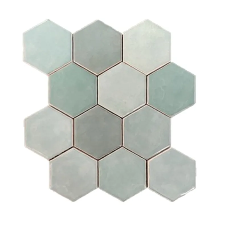 Trendy Terre d'Azur Hexagonale Mosaic wandtegel 28x30cm groen