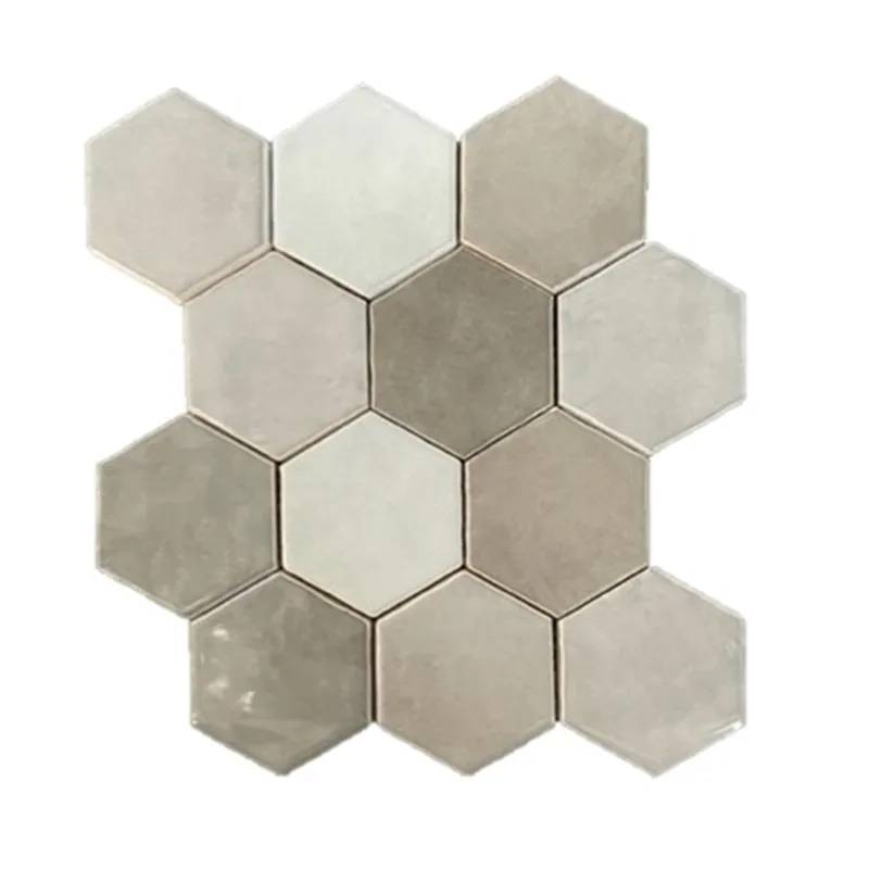 Terre d'Azur Hexagonale Mosaic wandtegel 28x30cm taupe Professioneel