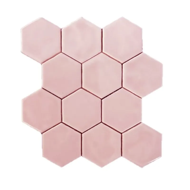 Ambachtelijk Terre d'Azur Hexagonale Mosaic wandtegel 28x30cm roze