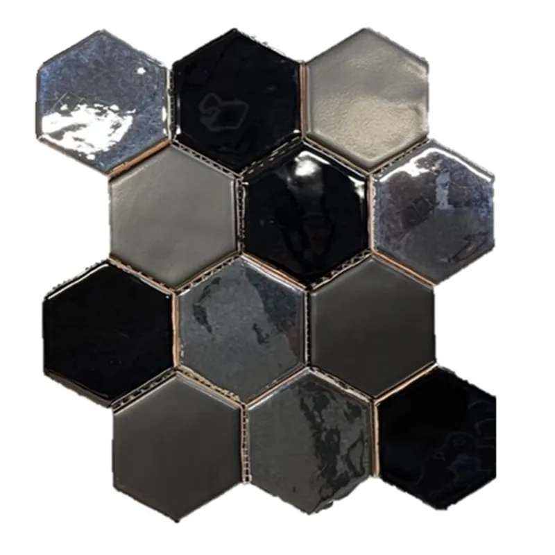 Bestel Nu Terre d'Azur Hexagonale Mosaic wandtegel 28x30cm zwart
