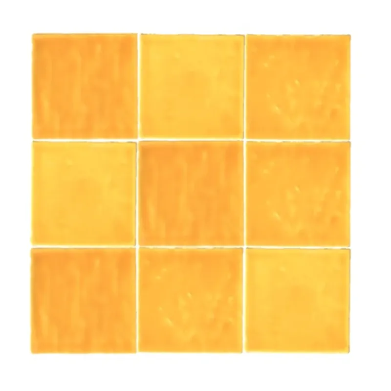 Handgemaakt Terre d'Azur Maroc wandtegel 11.5x11.5cm geel - 30 stuks per doos