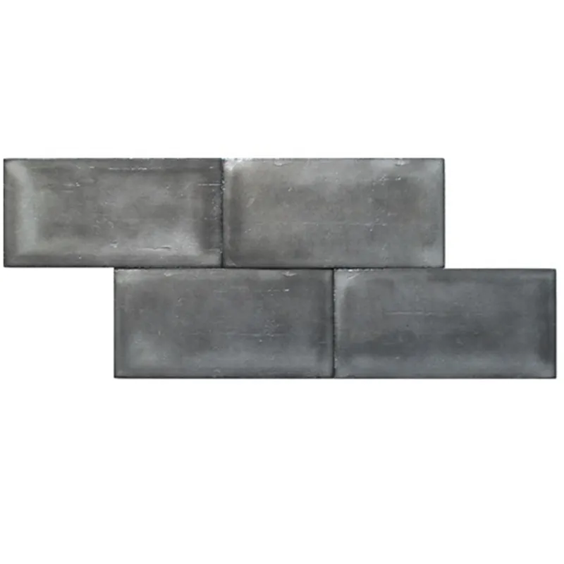 Aanbieding Terre d'Azur Spatula Metallo wandtegel 10x20cm antraciet mat - 26 stuks per doos
