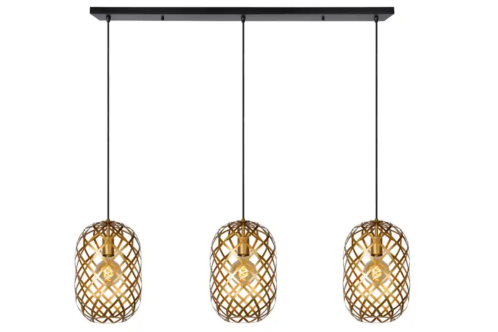 Lucide Wolfram hanglamp 110cm 3x E27 goud mat Rechtstreeks Van De Fabrikant