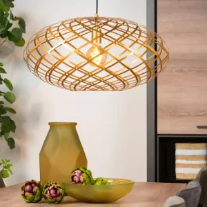 Goedkoop Lucide Wolfram hanglamp 65cm 1x E27 goud mat