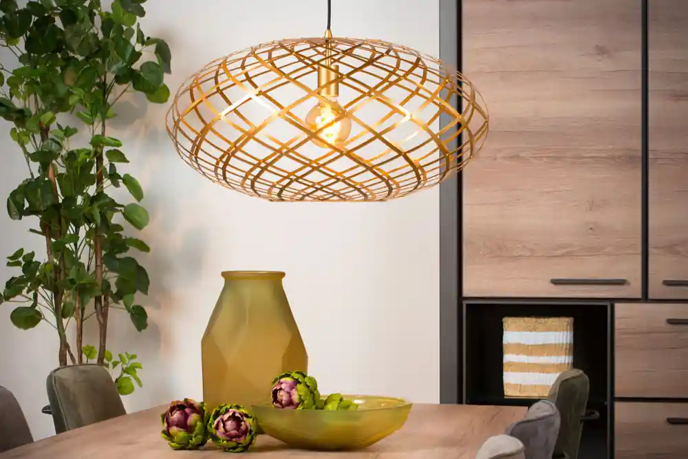 Goedkoop Lucide Wolfram hanglamp 65cm 1x E27 goud mat