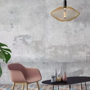 Betrouwbaar Lucide Mesh hanglamp 45cm 1x E27 goud mat