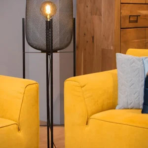 Gereduceerde Prijs Lucide Mesh staande lamp 135cm 1x E27 zwart