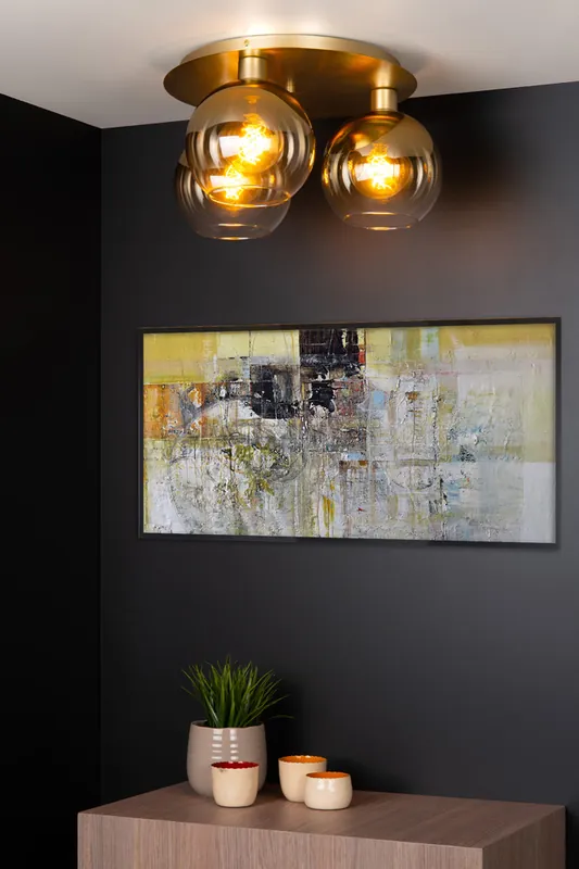 Lucide Marius plafondlamp 50cm 3x E27 goud mat Uitverkoop