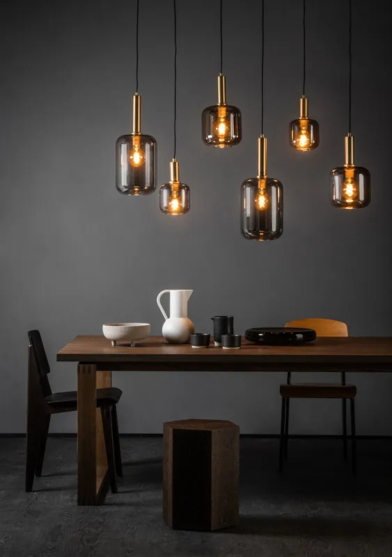 Exclusief Lucide Joanet hanglamp 132cm 6x E27 zwart