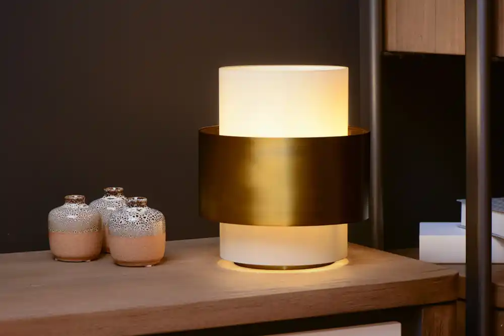 Bulkbestelling Lucide Firmin tafellamp 20cm 1x E27 goud mat