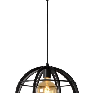 Tijdelijk Beschikbaar Lucide Dikra hanglamp 40cm 1x E27 zwart