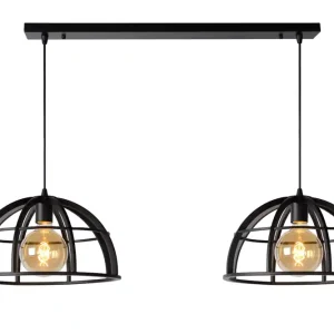 Weekendaanbieding Lucide Dikra hanglamp 110cm 2x E27 zwart