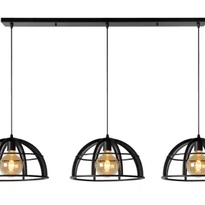 Alleen Vandaag Lucide Dikra hanglamp 150cm 3x E27 zwart
