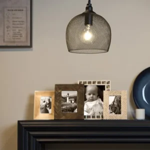 Rechtstreeks Van De Fabrikant Lucide Mesh hanglamp 22cm 1x E27 zwart