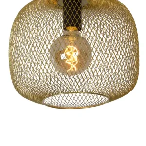 Lucide Mesh plafondlamp 30cm 1x E27 goud mat Budget