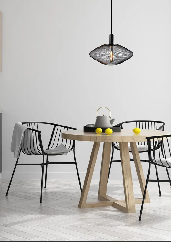 Tijdelijk Beschikbaar Lucide Mesh hanglamp 45cm 1x E27 zwart