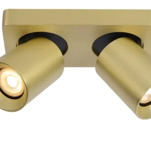 Lucide Nigel plafondlamp 2x 5W goud mat Finale Uitverkoop