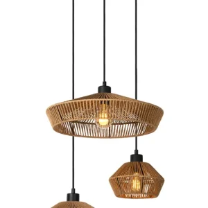 Lucide Yunkai hanglamp 3x E27 rotan Superprijs