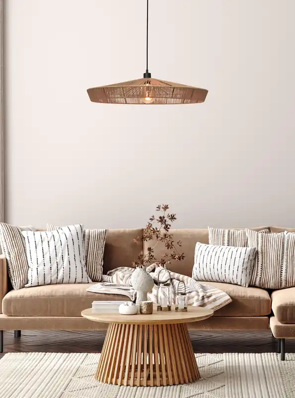 Modern Lucide Yunkai hanglamp 70cm E27 rotan