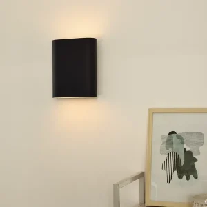 Betaalbaar Lucide Ovalis wandlamp 2x E14 zwart