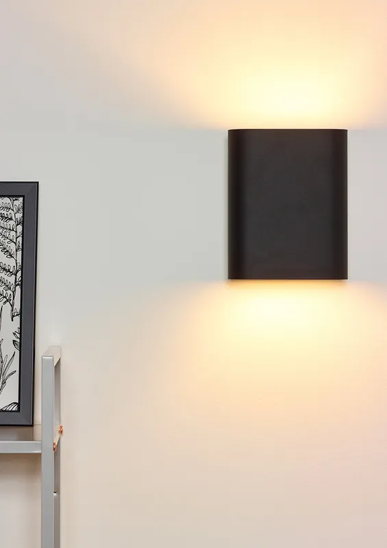 Flitsaanbieding Lucide Ovalis wandlamp 2x E14 zwart/goud