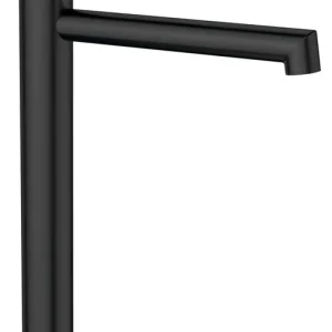 Beste Prijs Sapho Solaris wastafelkraan verhoogd zwart mat / goud PVD coating