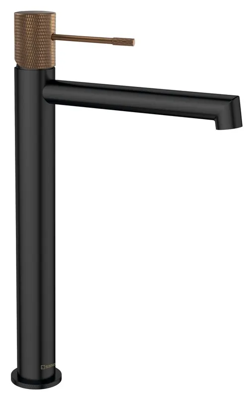 Veilige Betaling Sapho Solaris wastafelkraan verhoogd zwart mat / koper PVD coating