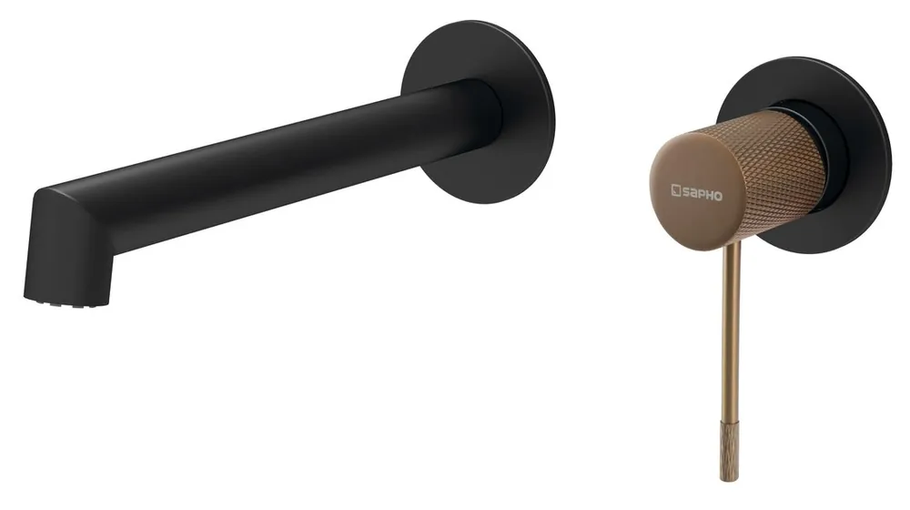 Koopje Sapho Solaris inbouw wastafelkraan zwart mat / koper PVD coating