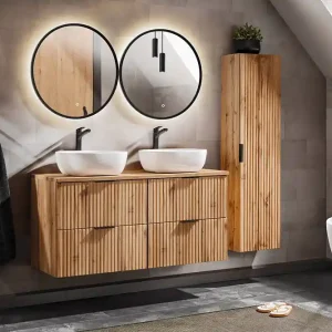 Meest Verkocht Comad Adele Oak badkamermeubel 120cm eiken met 2 waskommen